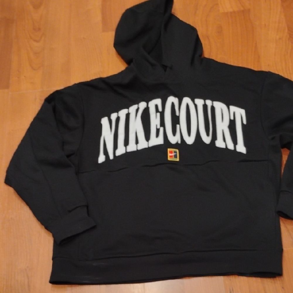 Nike Black Hoodie with White NikeCourt Logo